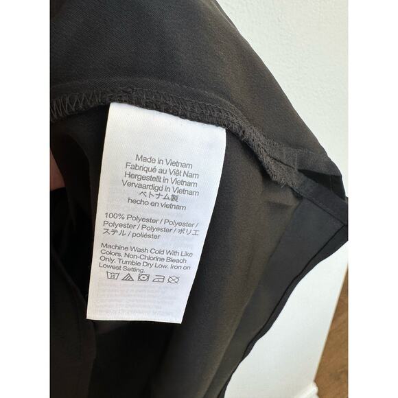 J. Crew Puff Sleeve Keyhole Neck Crepe Blouse Top Black Women's L Tall NWT - Picture 6 of 7